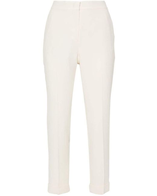 Etro White Cropped High-rise Trousers