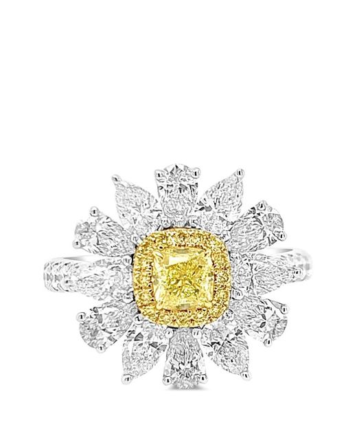 HYT Jewelry Brown Floral-Design Diamond Ring