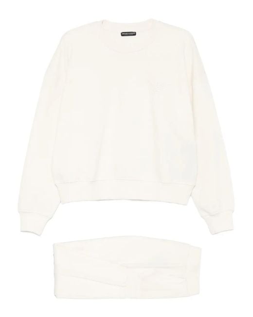 Emporio Armani White Round-Neck Sweater