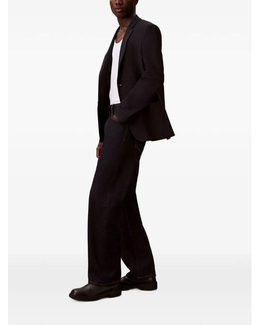 Calvin Klein Black 90's Logo-Patch Straight Jeans for men