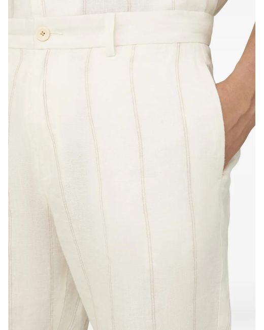 Boggi White Striped Bermuda Shorts for men