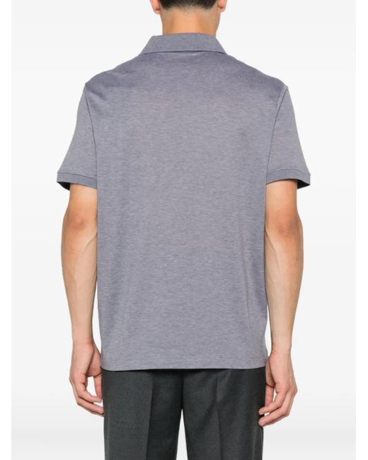 Paul & Shark Gray Logo-Embroidered Cotton Polo Shirt for men