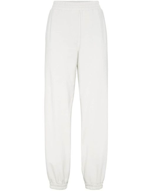 Brunello Cucinelli White Tapered Track Pants