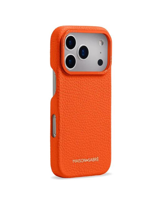 Maison De Sabre Orange Leather Iphone 17 Pro Case