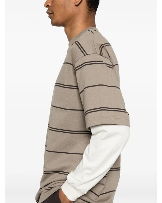 Comme des Garçons Natural Stripe-Pattern Layered T-Shirt for men