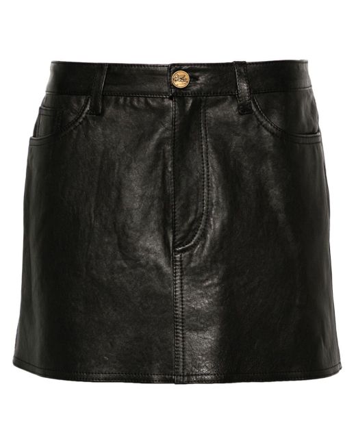 Etro Black Low-rise Leather Miniskirt