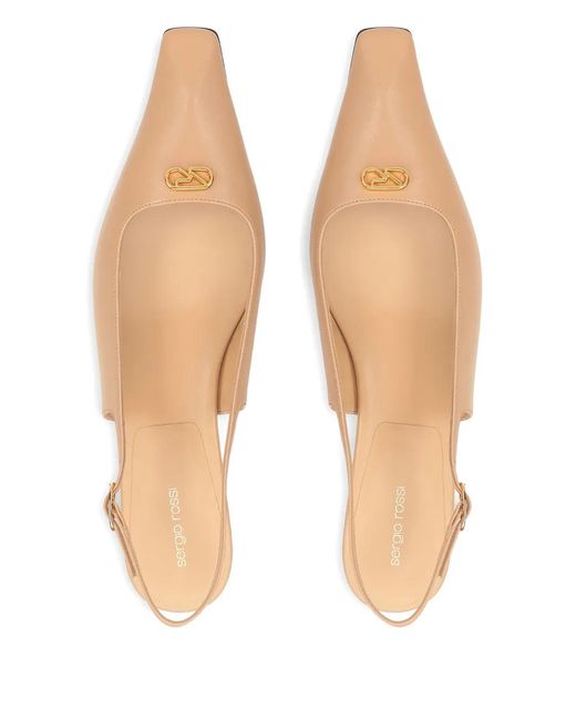 Sergio Rossi Natural 25Mm Surge Slingback Sandals