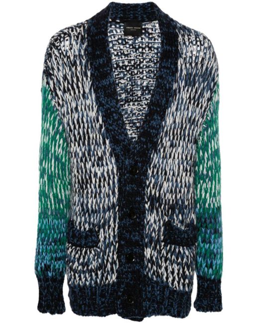 Roberto Collina Blue Chunky-Knit Cardigan for men