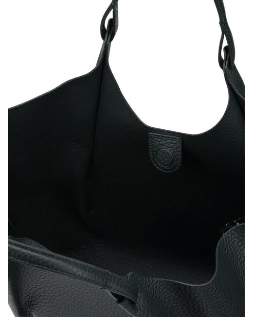 Gianni Chiarini Black Dua Grained Leather Shoulder Bag