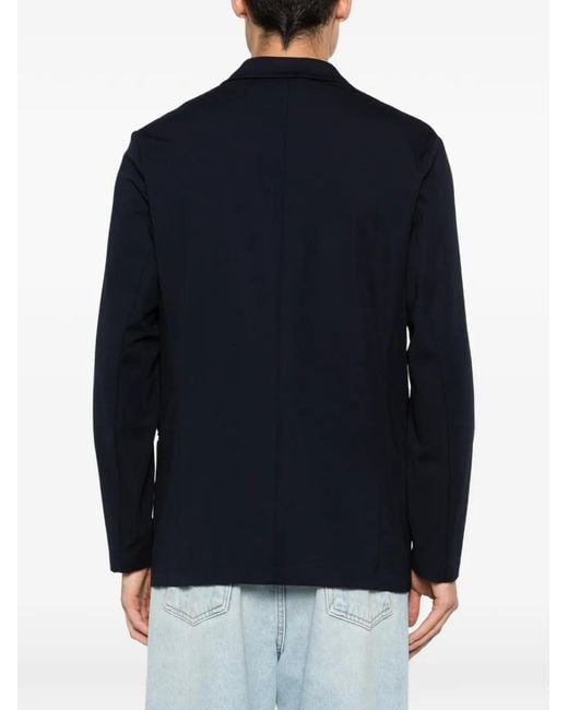 Emporio Armani Blue Button Single-Breasted Blazer for men