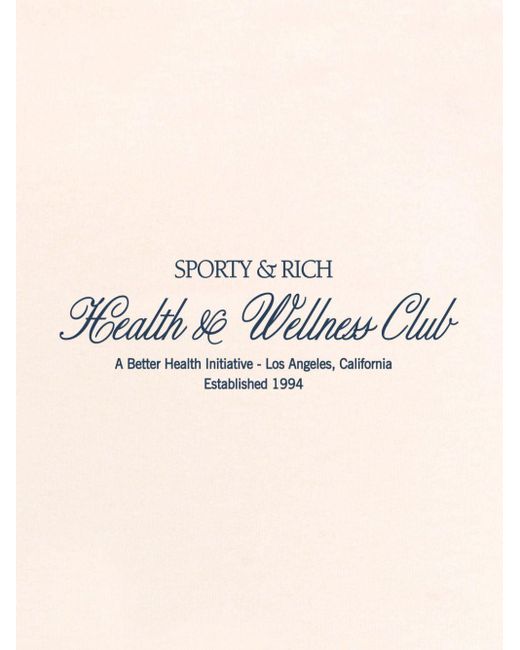 Sporty & Rich White H&W Club Cropped Cotton Hoodie