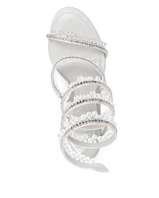 Rene Caovilla White 105Mm Chandelier Sandals
