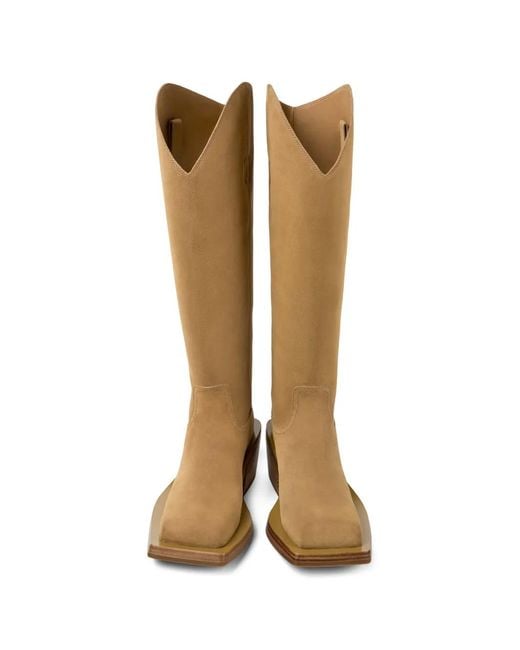 CAMPERLAB White Square Toe Suede Boots