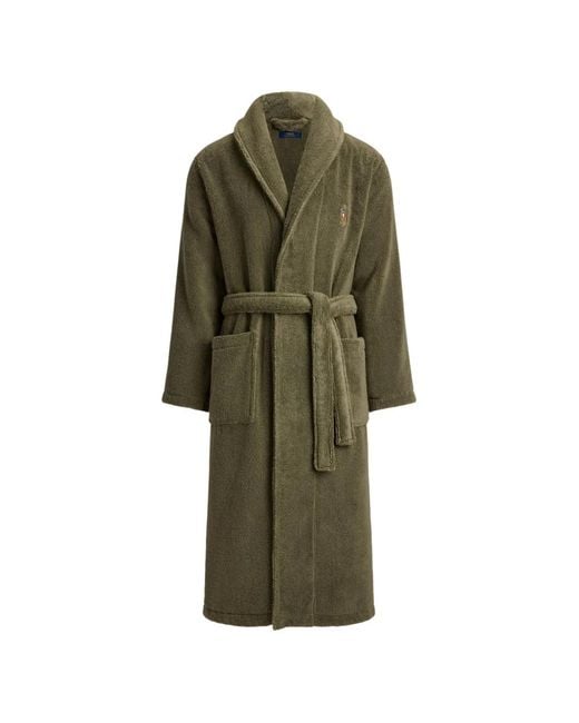 Polo Ralph Lauren Green Pony-Embroidered Shawl-Collar Robe for men