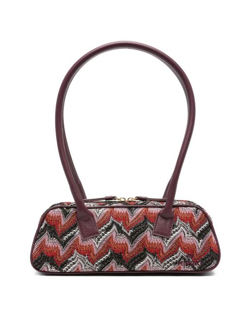 Missoni Purple Zigzag-Pattern Shoulder Bag