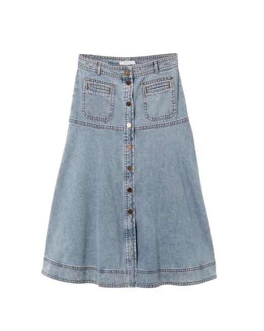 Zimmermann Blue Buttoned Skirt