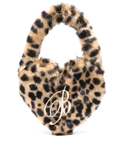 Blumarine Multicolor Mini Faux-Fur Heart Bag