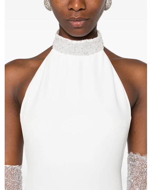 Vestiaire d'un Oiseau Libre Jurk Met Halternek in het White
