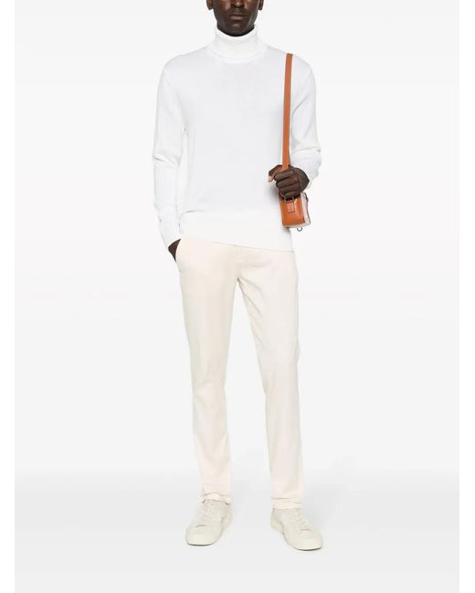 Ballantyne White Roll-Neck Wool Jumper for men