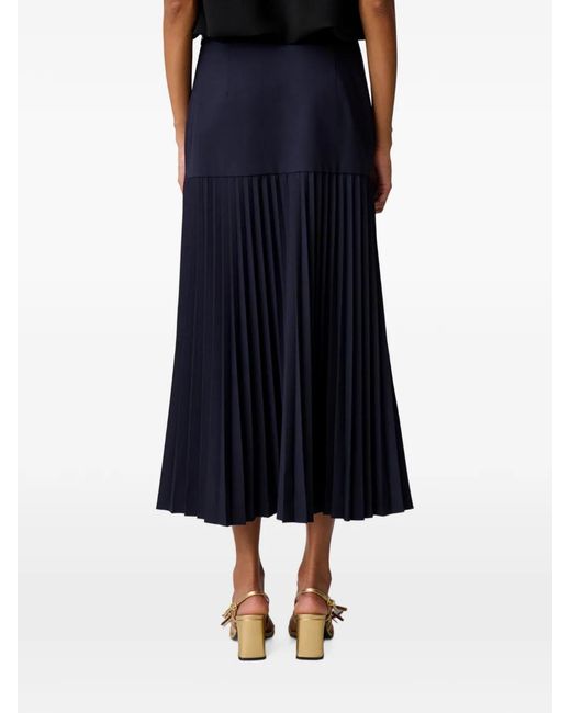 Claudie Pierlot Blue Pleated A-Line Skirt