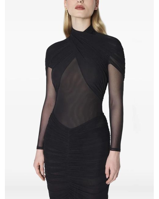 Top A Collo Alto di Mugler in Black