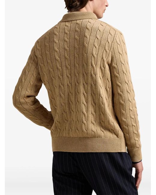Polo Ralph Lauren Natural Cable-Knit Button-Up Cardigan for men