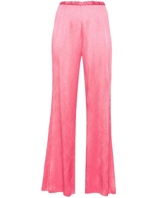 Forte Forte Pink Wide-leg Crinkled Trousers