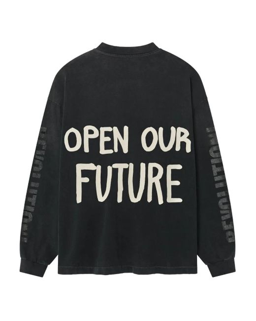 Fear Of God Black Open Our Future Long-Sleeve T-Shirt for men