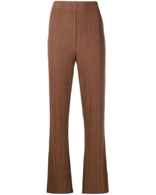 Vince Brown Elasticated Ribbed Trousers