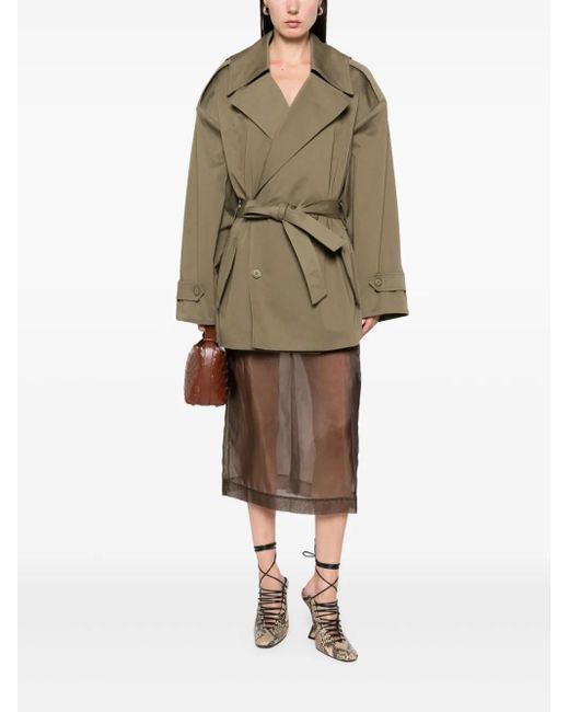 Frankie Shop Green Zurich Short Trench Coat