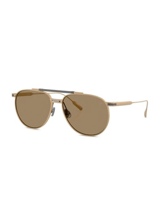 Brunello Cucinelli Natural Pilot-Frame Sunglasses for men