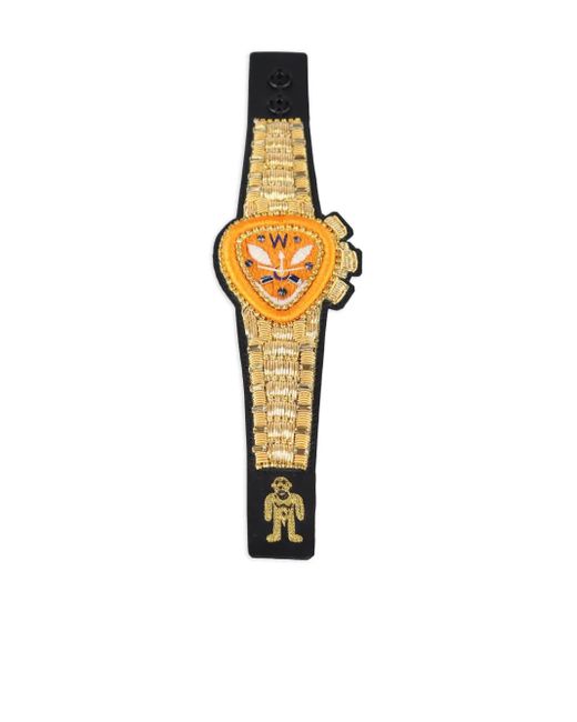 Walter Van Beirendonck Metallic Embroidered Bracelet