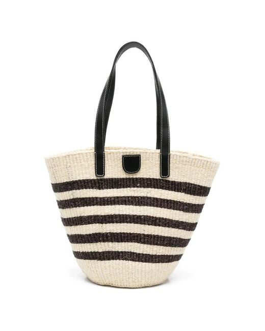 Max Mara White Wkagennaio Striped Tote Bag