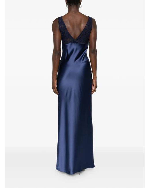 Atu Body Couture Blue Lace V-Neck Maxi Dress