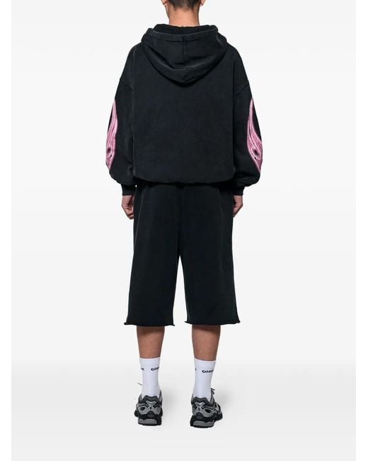 GODMADE Black Vivid Graphic-Print Zip-Up Hoodie for men