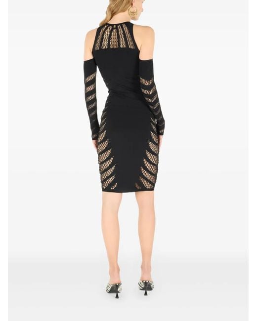 Roberto Cavalli Black Ripped-Effect Dress