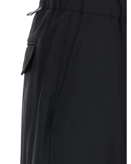 Low Brand Black Elasticated-Wasit Wool Trousers for men