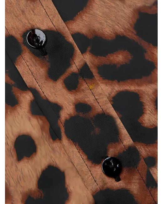 L'Agence Brown Dani Leopard-Print Blouse