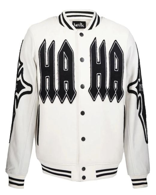 Haculla White Praising Logo-Appliqué Jacket for men