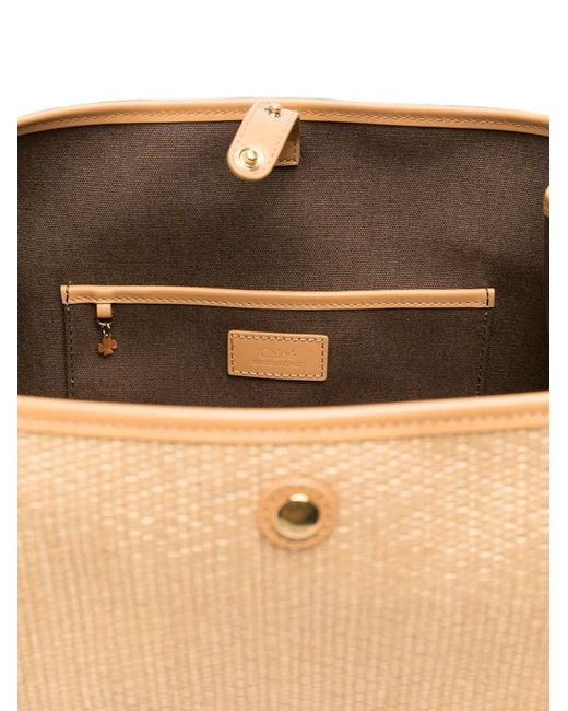 Chloé Natural Clover Raffia Tote Bag