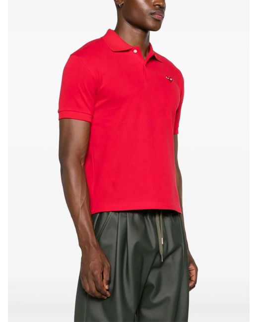 COMME DES GARÇONS PLAY Red Heart-Patch Piqué Polo Shirt