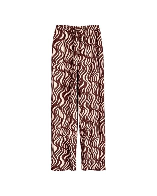 Enza Costa White Resort Wave-Print Drawstring Trousers