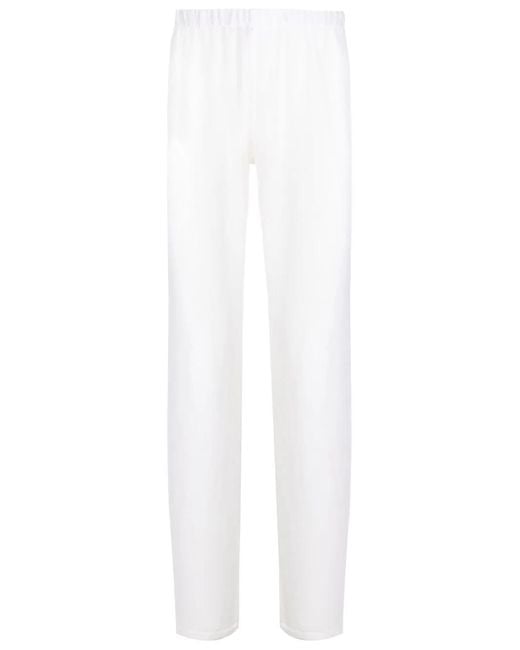 Amir Slama White Elasticated Straight-Leg Trousers for men