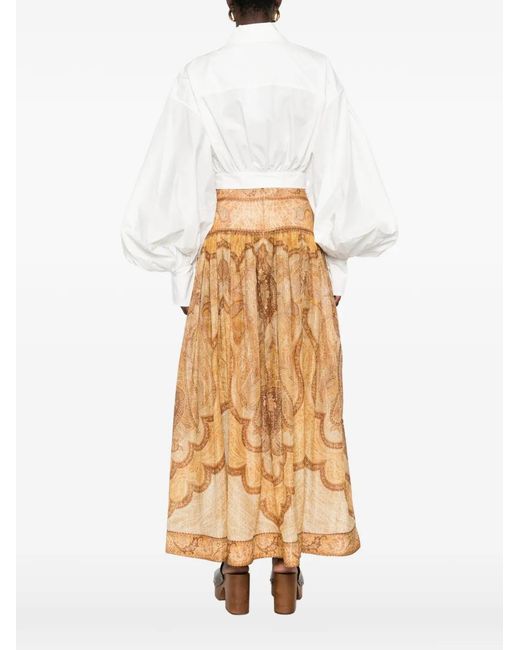 Zimmermann White Ivory 'Rebellion' Balloon-Sleeve Shirt