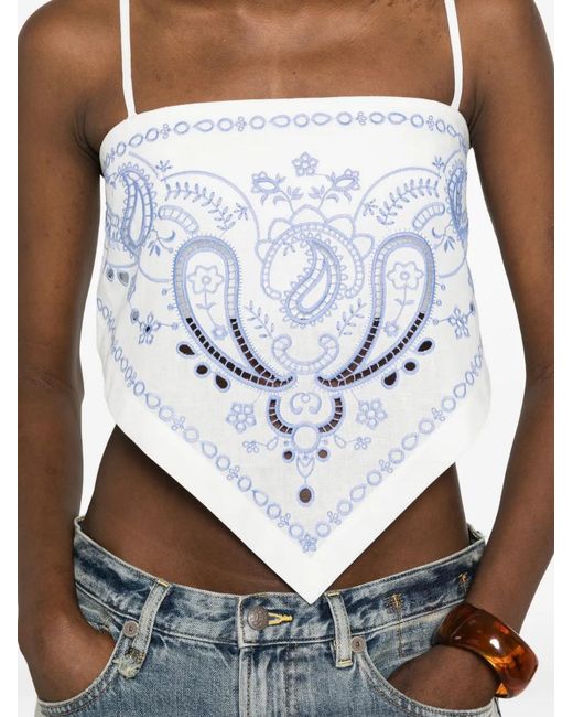 Top Con Lazo Self-Portrait de color White