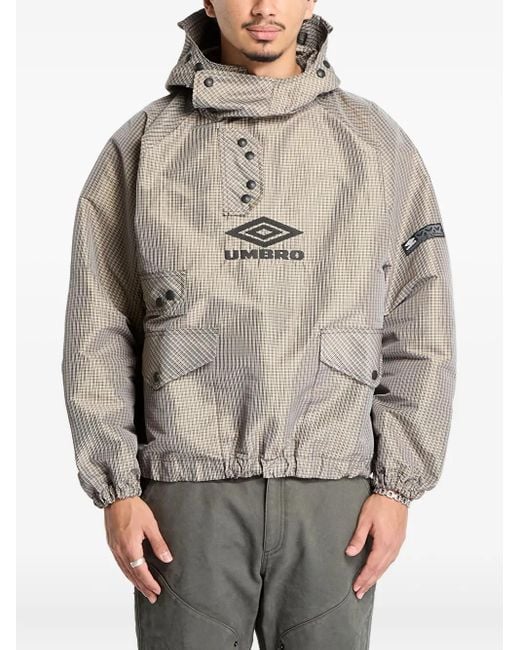 Umbro Gray Check Hooded Jacket for men