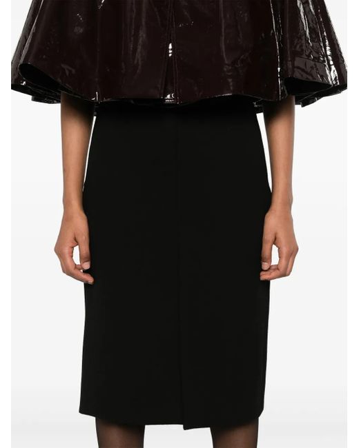 Gucci Black Wool Crepe Midi Skirt