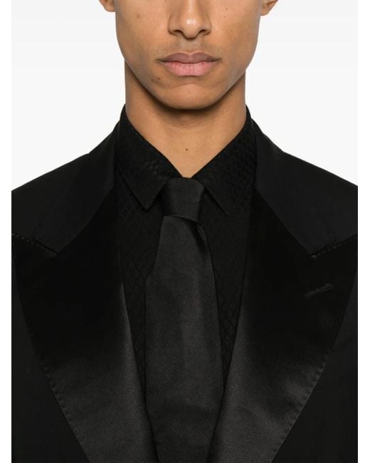 Tom Ford Black Blazer À Design Texturé for men