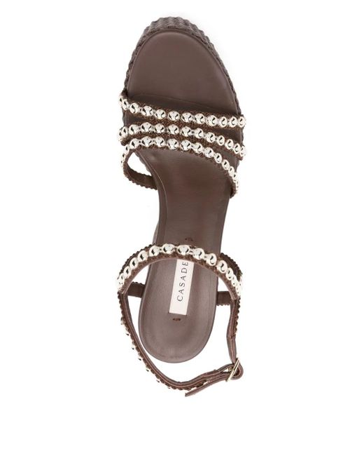 Casadei Brown 120Mm Isa Studsway Platform Sandals