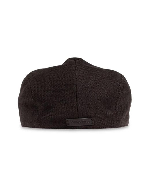 Dolce & Gabbana Black Linen-Blend Flat Cap for men